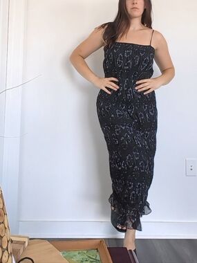 Gianni Bini Floral & Sequin Tiered Midi Dress